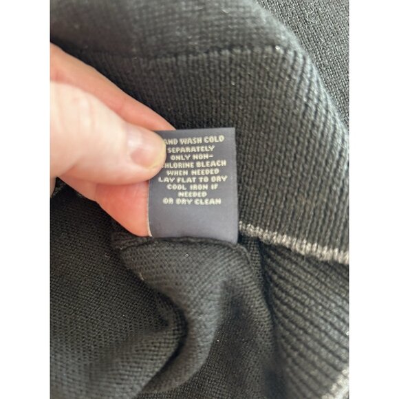 Hart Schaffner Marx Sweater Mens M Black Gray 1/4 Zip Extra Fine Merino Wool - Picture 6 of 8